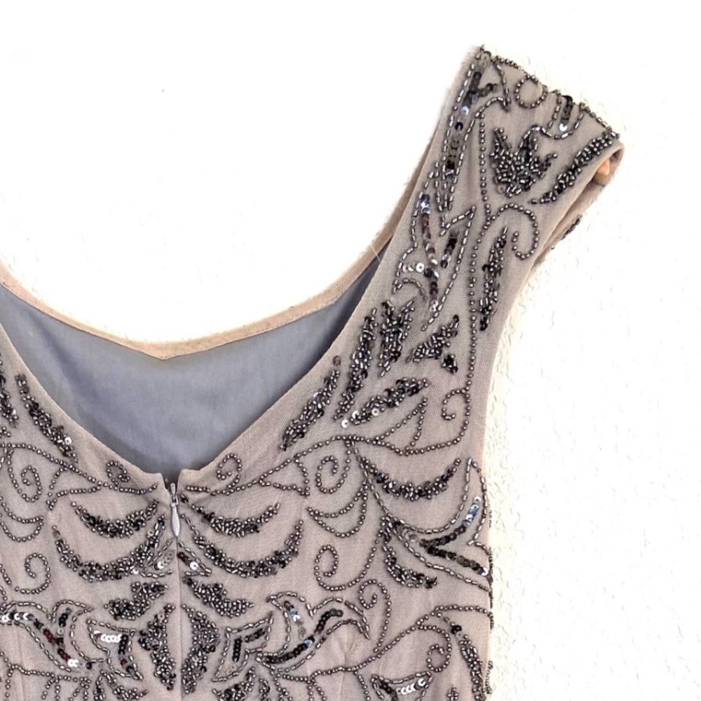 Adrianna Papell Beaded Sheath Formal Party Dress